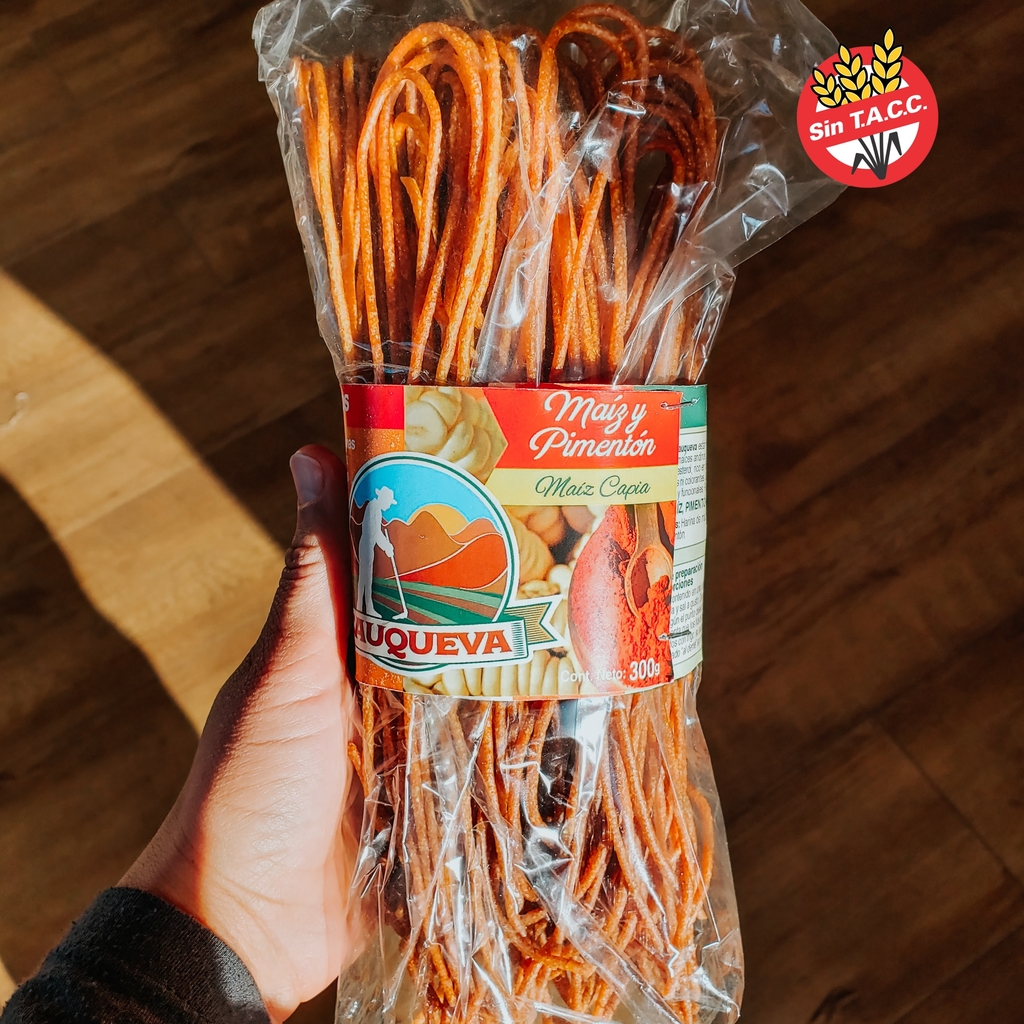 Fideos de Maíz Capia y Pimentón 300 g. Cauqueva