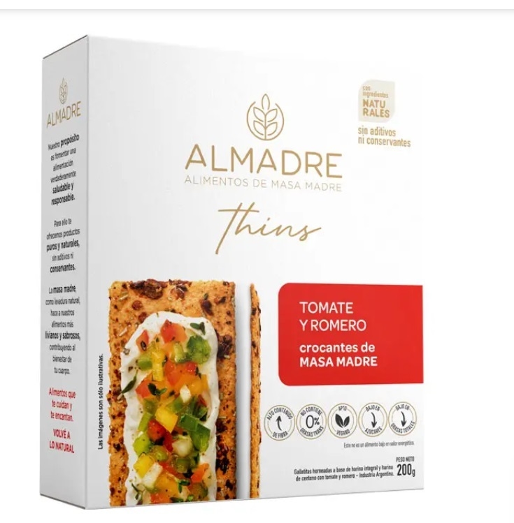 GALLETA TOMATE Y ROMERO ALMAMADRE 200 GR