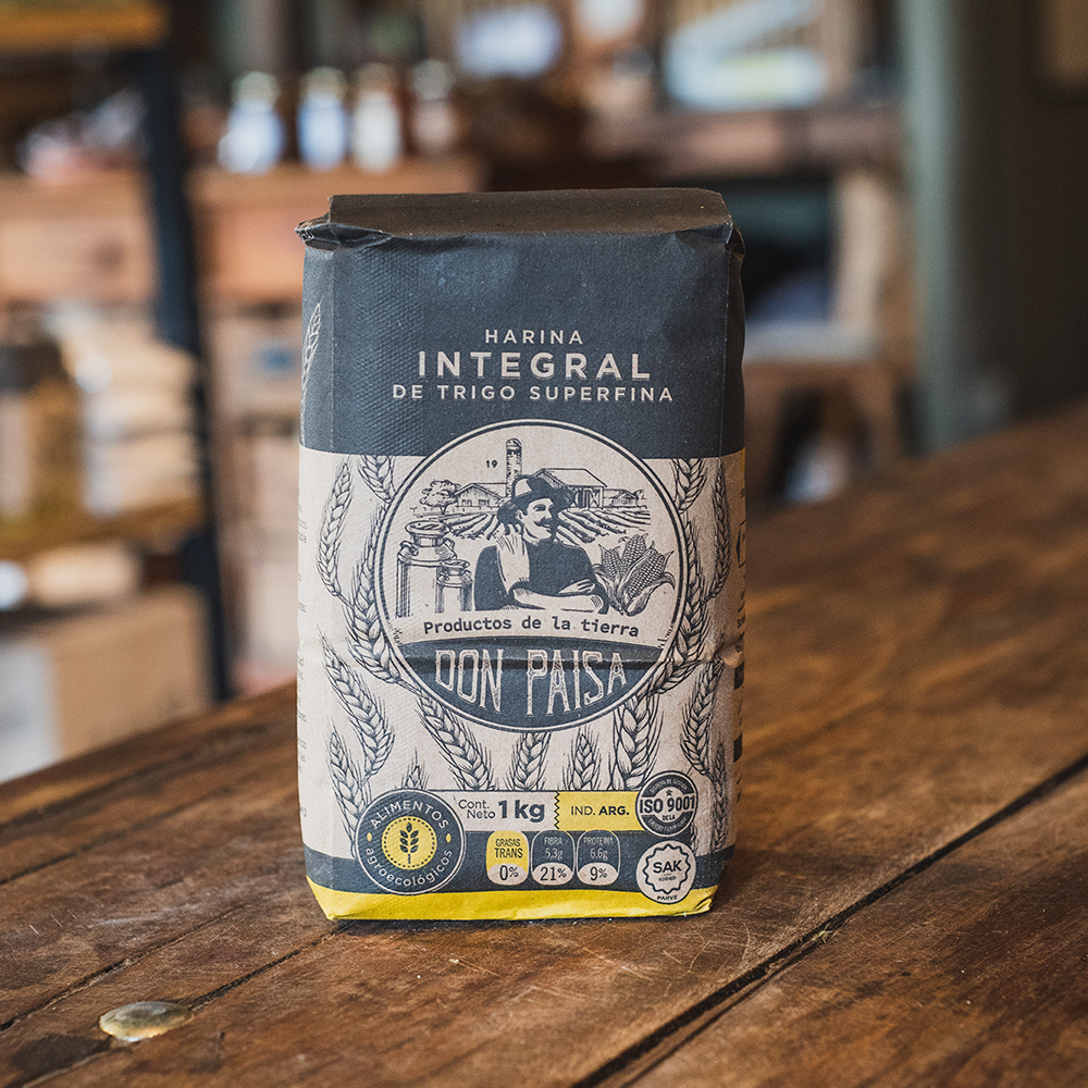 Harina de Trigo Integral Agroecologica 1 Kg - DON PAISA