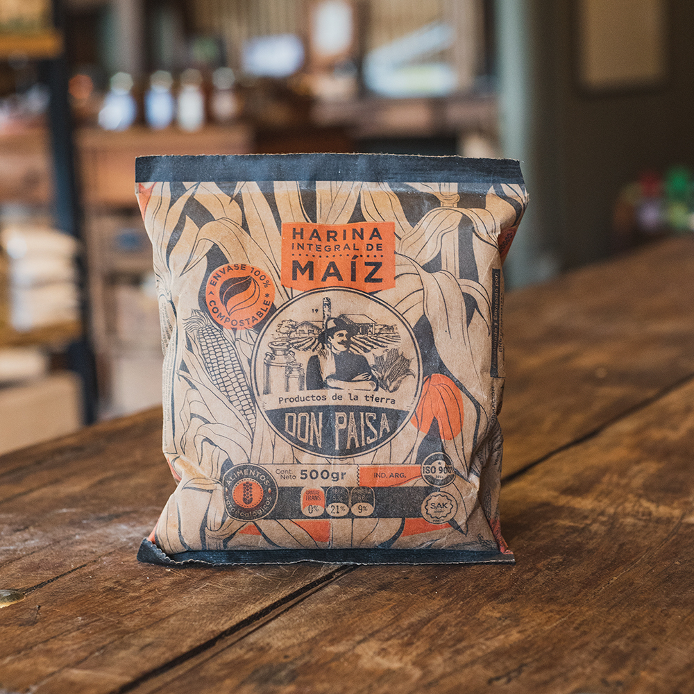Harina de Maiz Integral Agroecologica 500 gr - DON PAISA