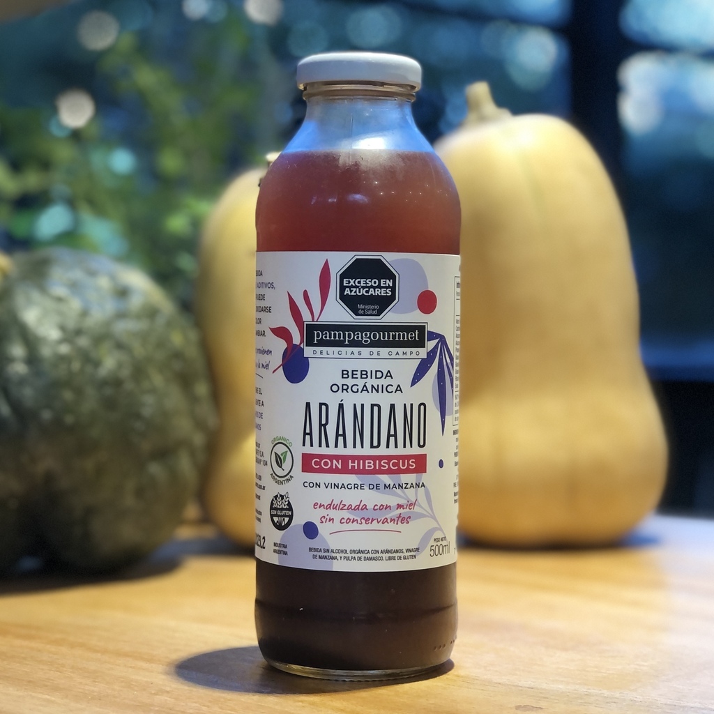 Bebida orgánica Arándanos con hibiscus 500ml - PAMPA GOURMET