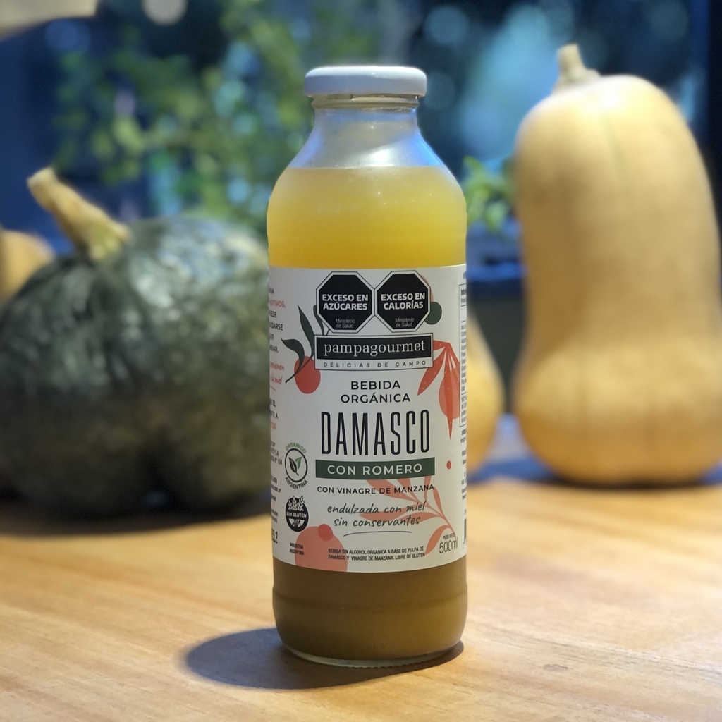 Bebida orgánica Damasco con romero 500ml - PAMPA GOURMET