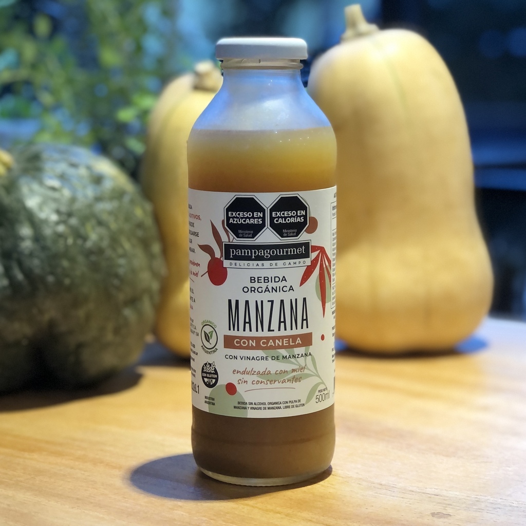 Bebida orgánica Manzana con canela 500ml - PAMPA GOURMET