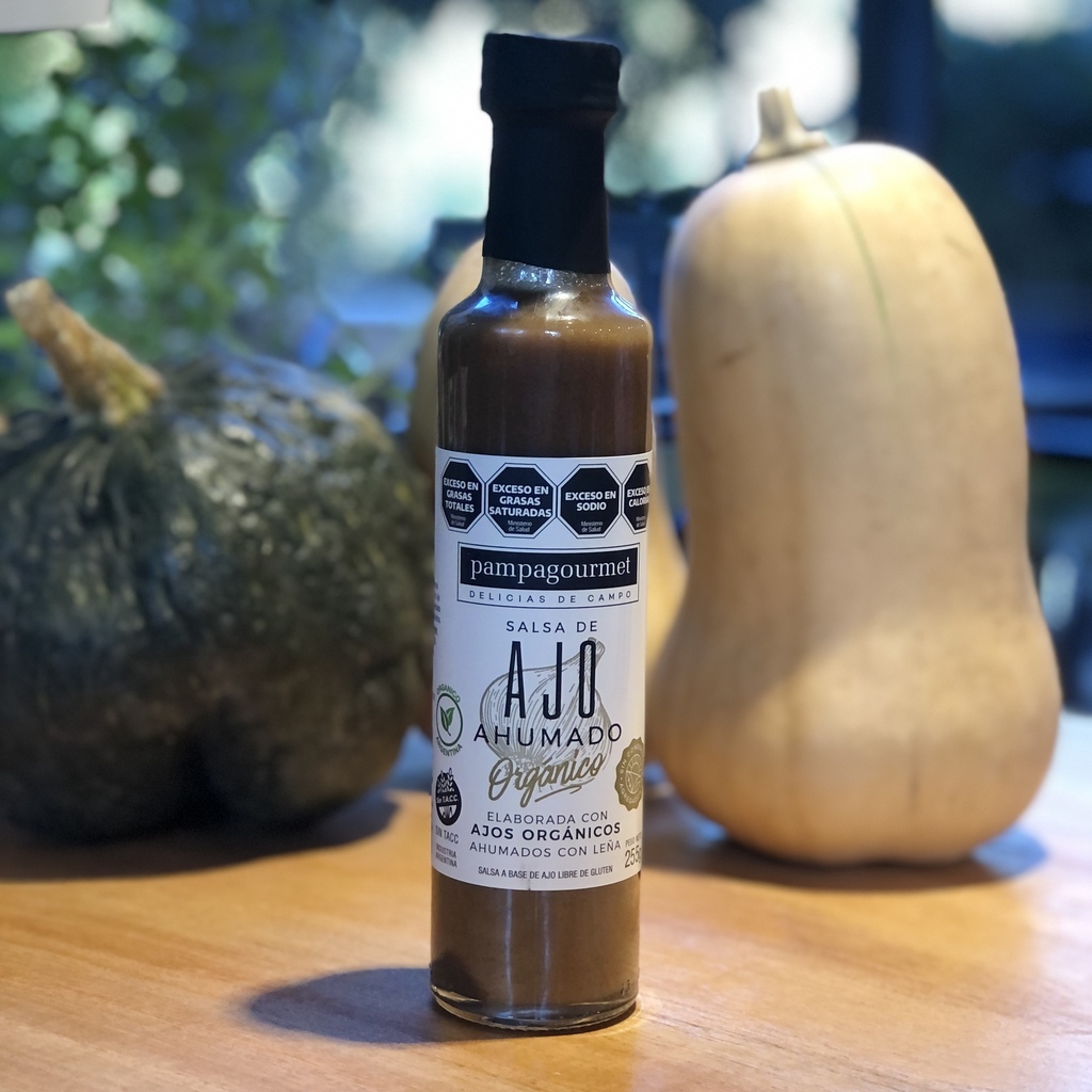Salsa de ajo ahumado orgánico 255ml - PAMPA GOURMET