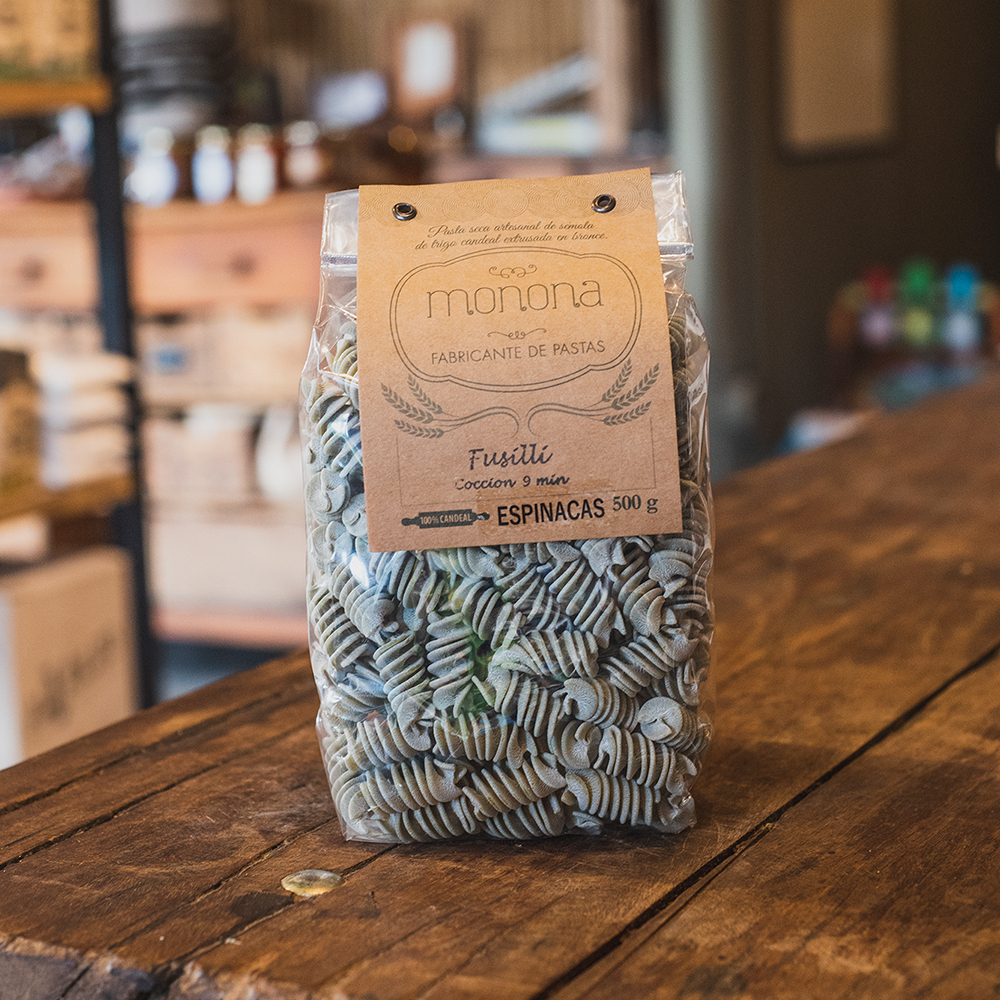 FUSILLI DE ESPINACAS MONONA 500G