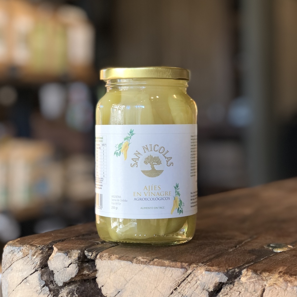 Ajíes en Vinagre agroecológicos 250gr - SAN NICOLÁS