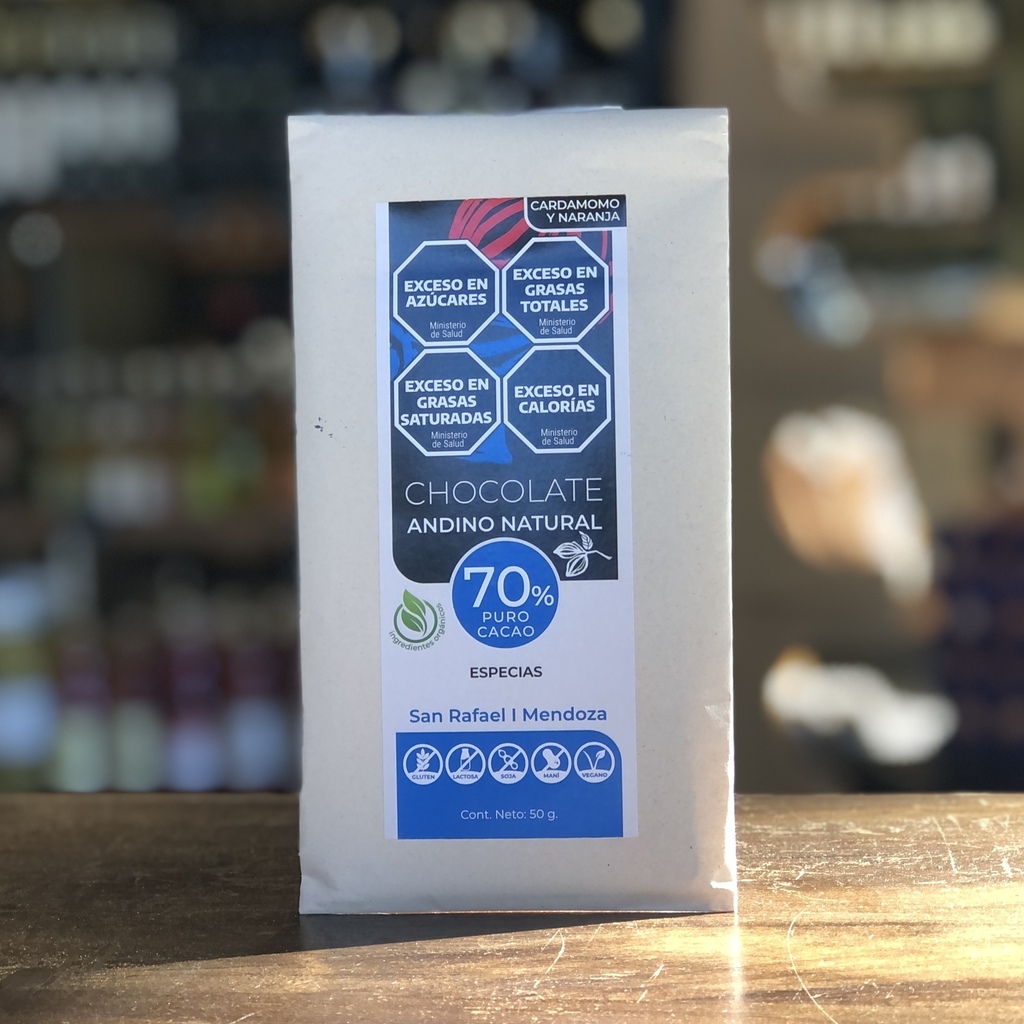 Chocolate 70% con Especias 50g. - Andino Natural