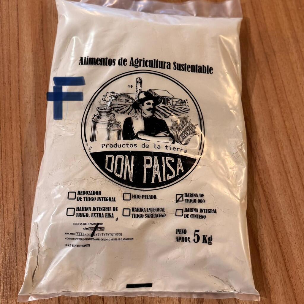 Harina Blanca Fuerza 000 Agroecologica 5 Kg - DON PAISA
