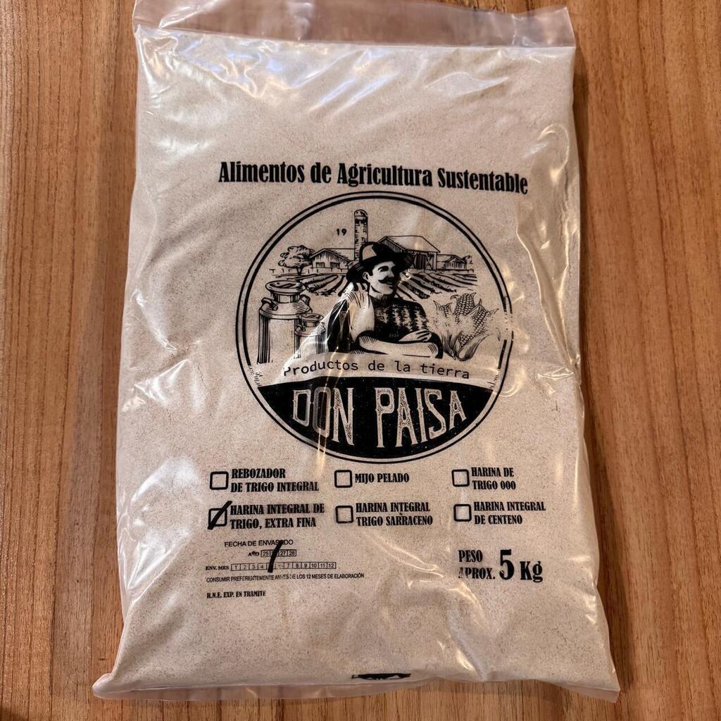 Harina de Trigo Integral Agroecologica 5 Kg - DON PAISA