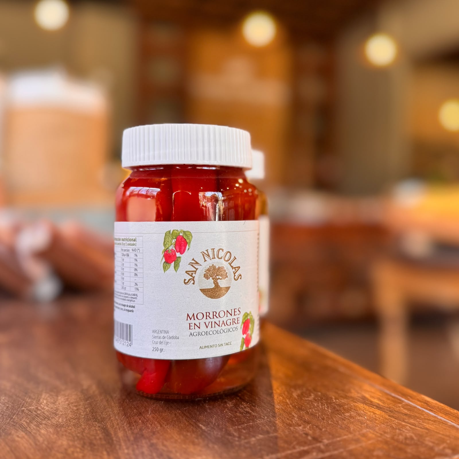 Morrones en Vinagre agroecológicos 250 g - Olivares San Nicolás