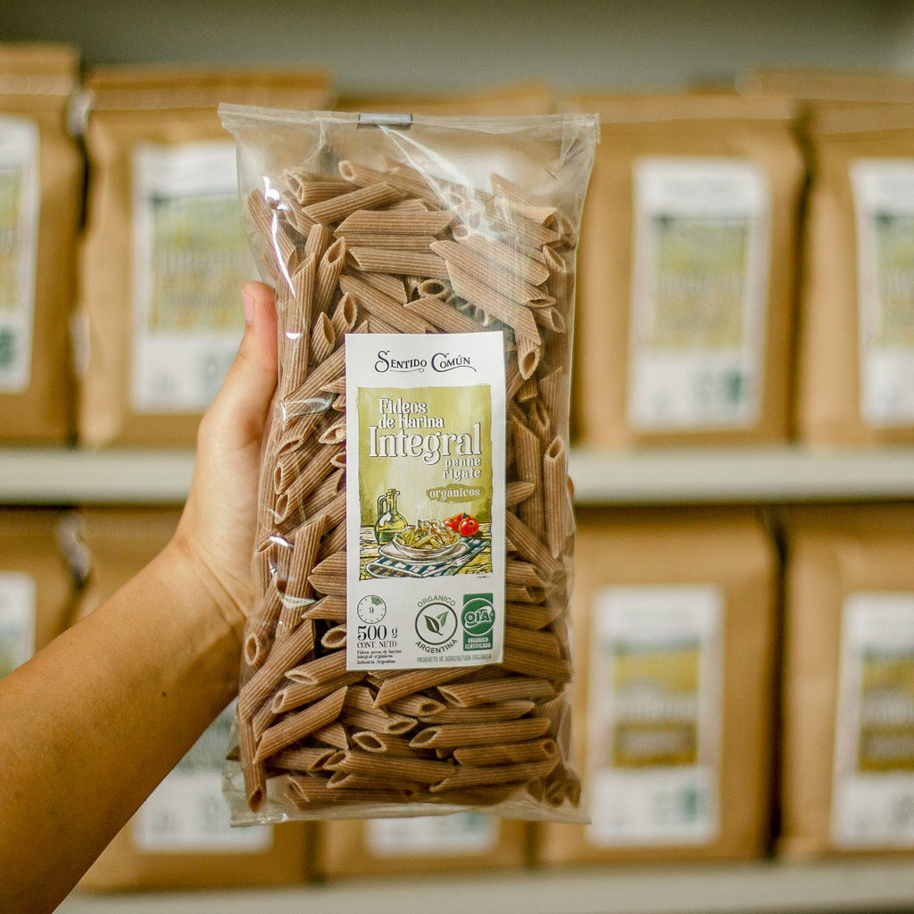 Fideos Integrales Orgánicos. Penne Rigate 500g Sentido Común.