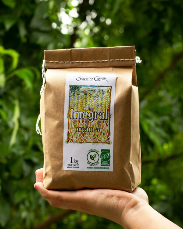 Harina Integral Orgánica Molido Fino. 1 kg Sentido Común.